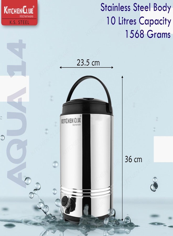 KITCHEN CLUE Hot and Cold Water Jug/Mayur Jug 10 Liters I PU Insulated Thermosteel I Easy to Carry Handle I Water Dispenser for Office Home Kitchen with Tap - Image 4